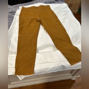 Brand new WOT LOFT jeans in a beautiful mustard color with a raw bottom Size 12